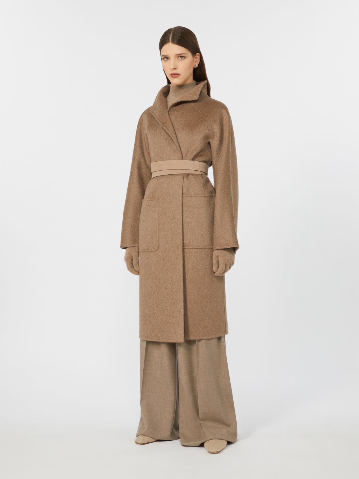 Midi cashmere cardigan coat, hazelnut brown | Max Mara