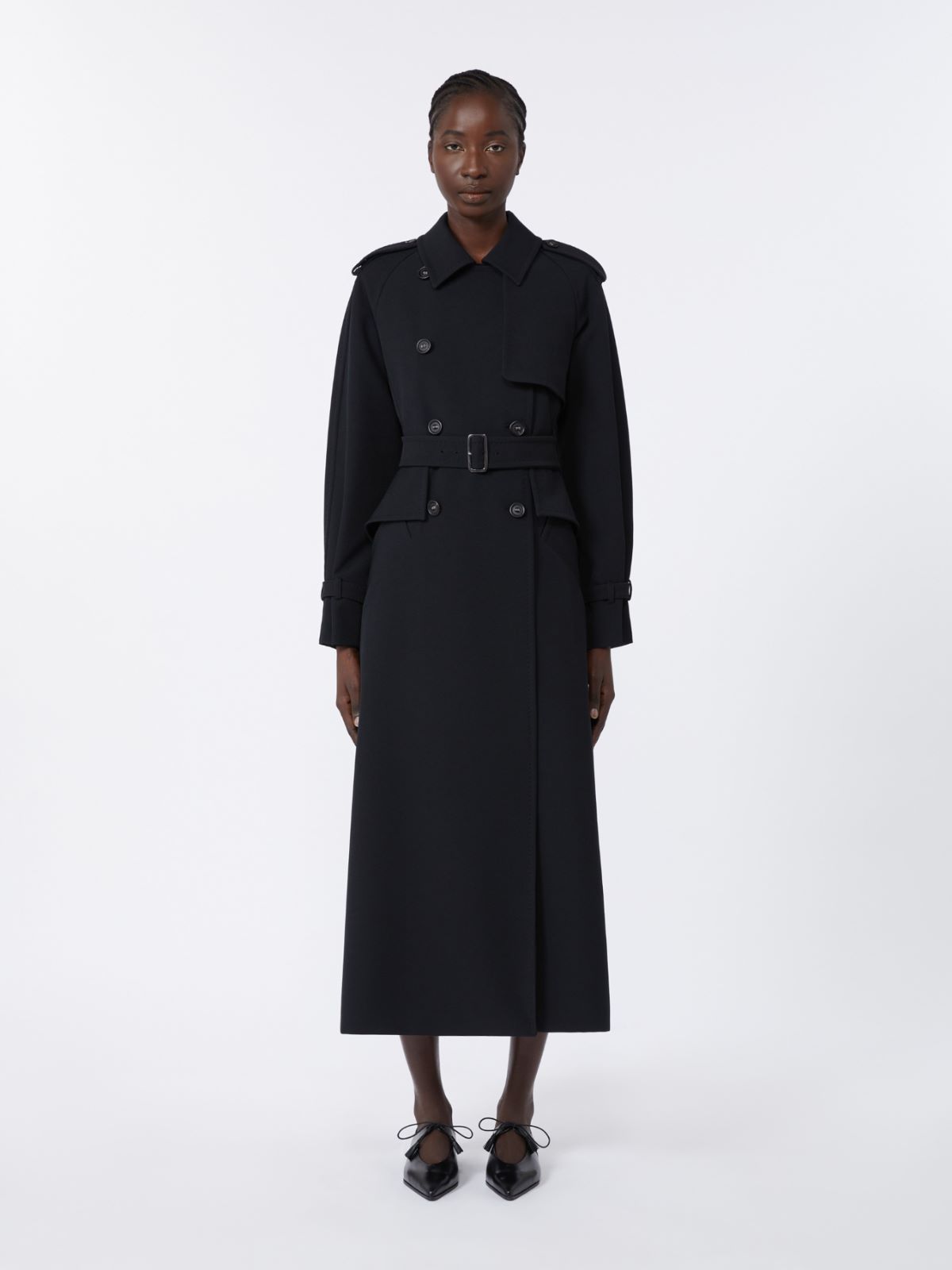 フラヴィオ] ロング トレンチ コート, black | Max Mara