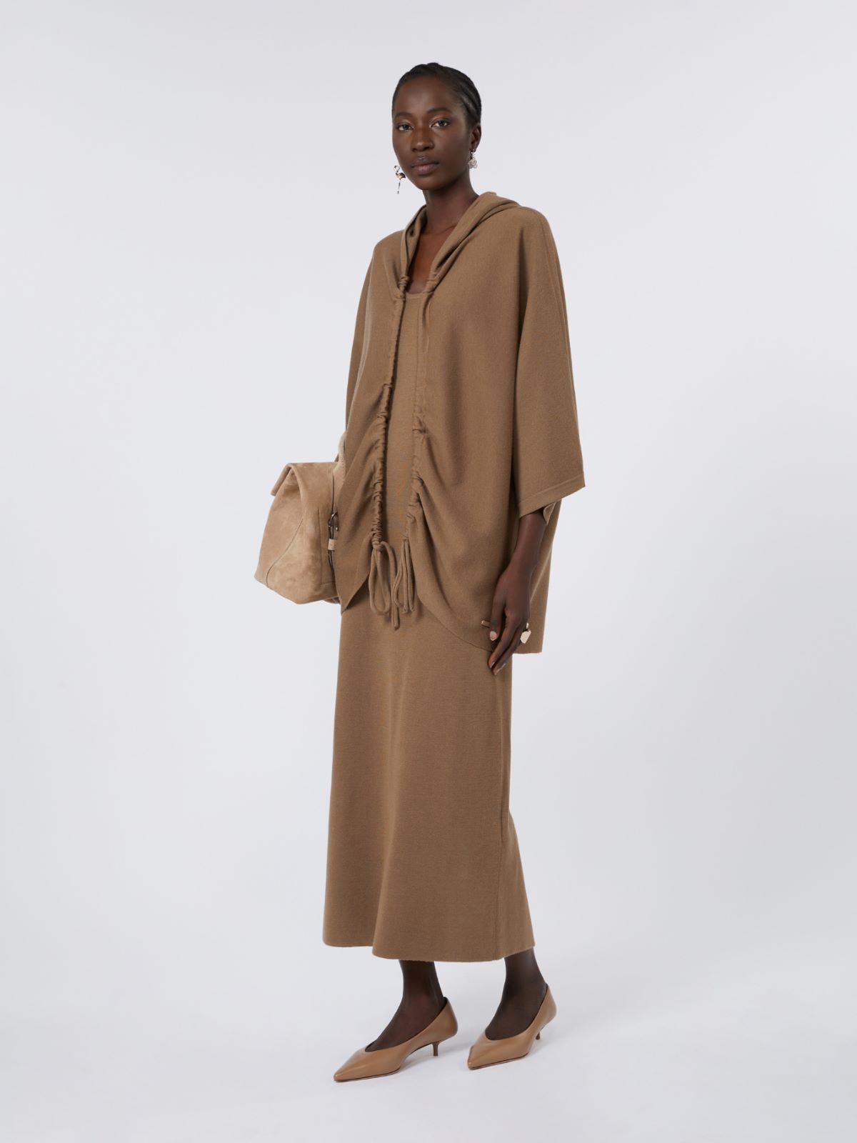 Wool yarn cardigan, hazelnut brown | Max Mara
