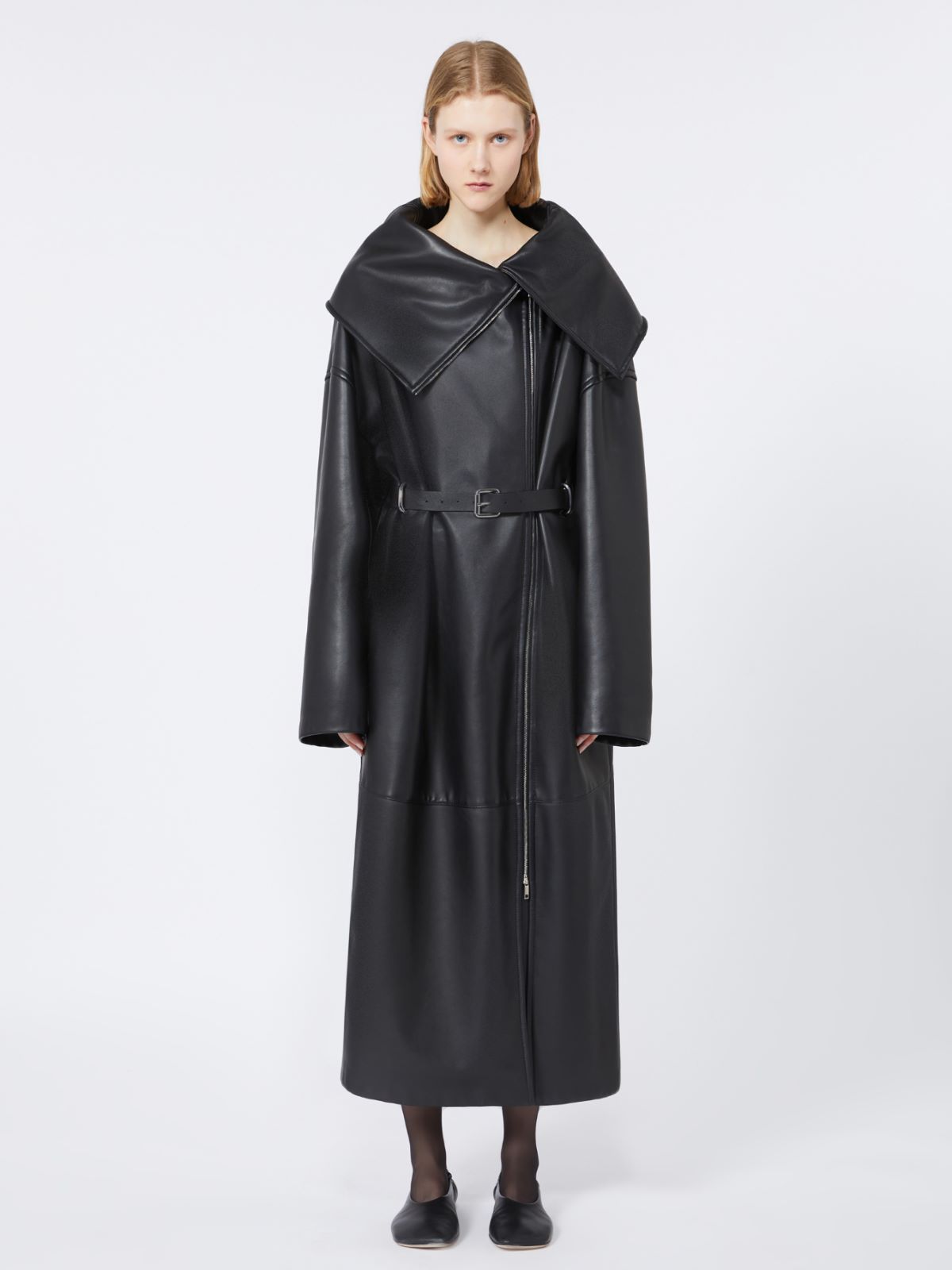 Cappotto lungo in pelle - RUNWAY, nero | Max Mara