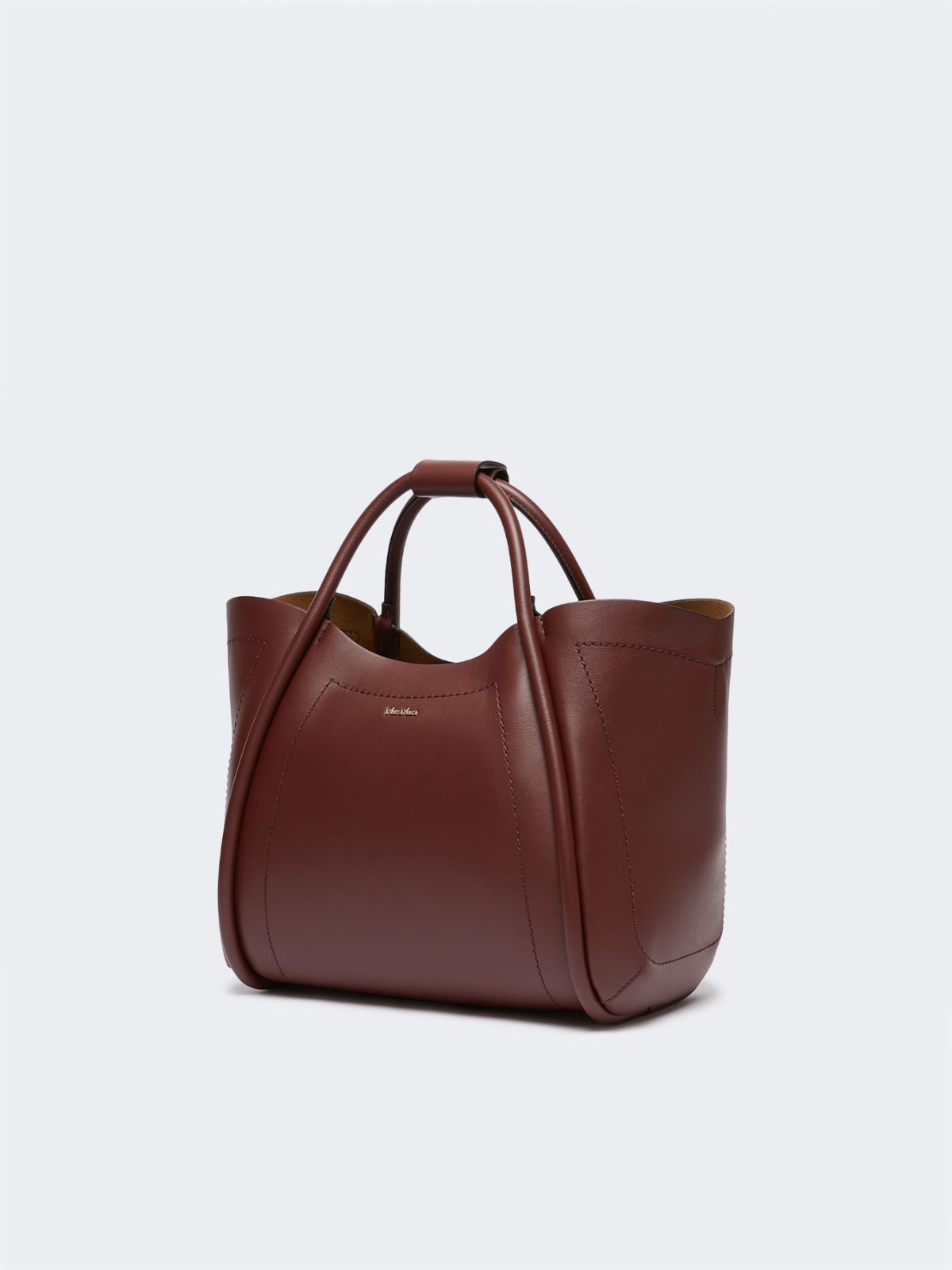 Small leather Marine bag, bordeaux | Max Mara