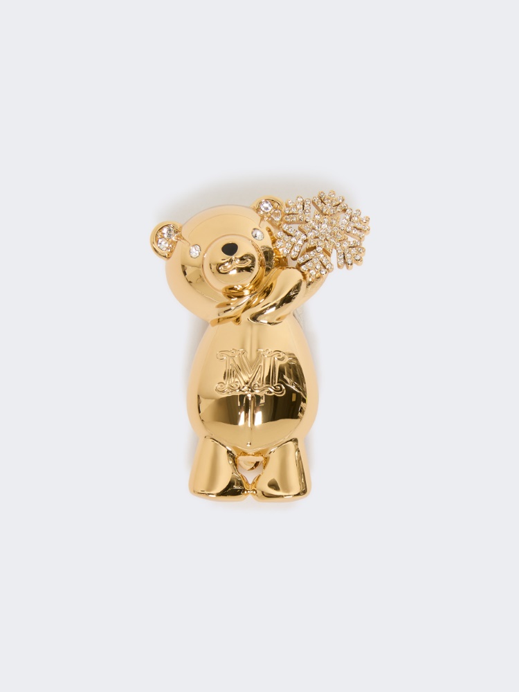 Metal teddy bear brooch, gold | Max Mara
