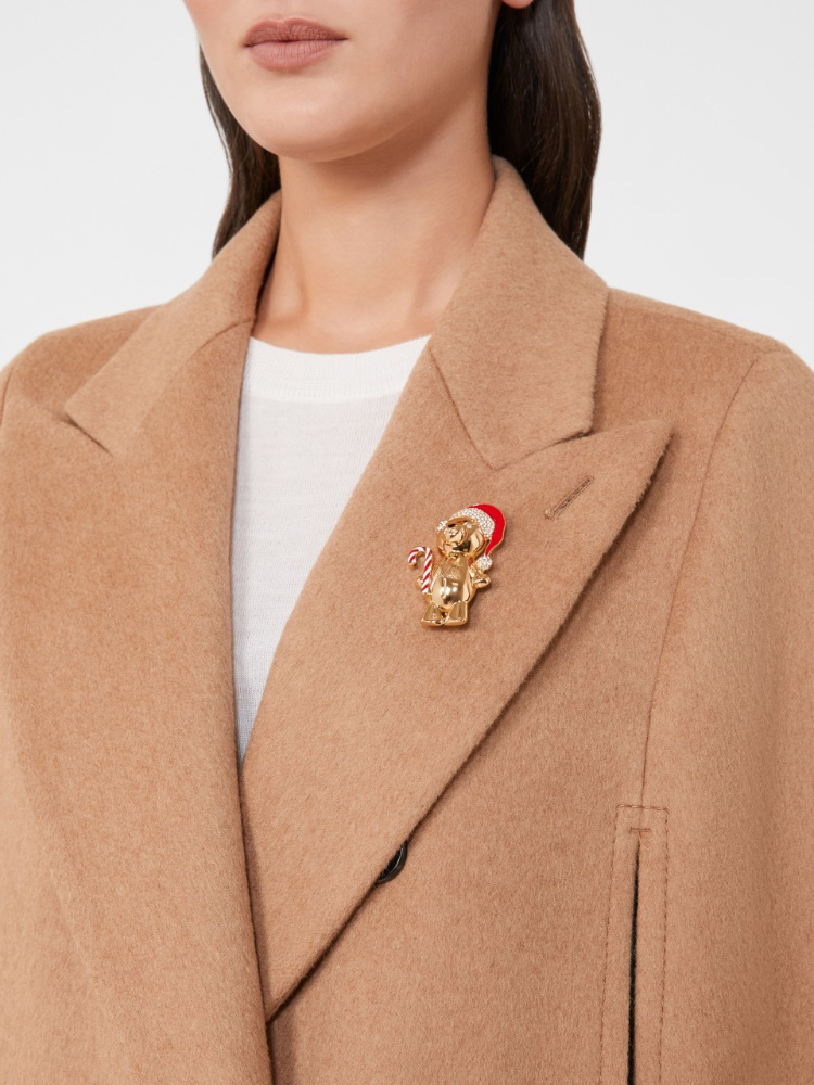 Metal teddy bear brooch, red | Max Mara
