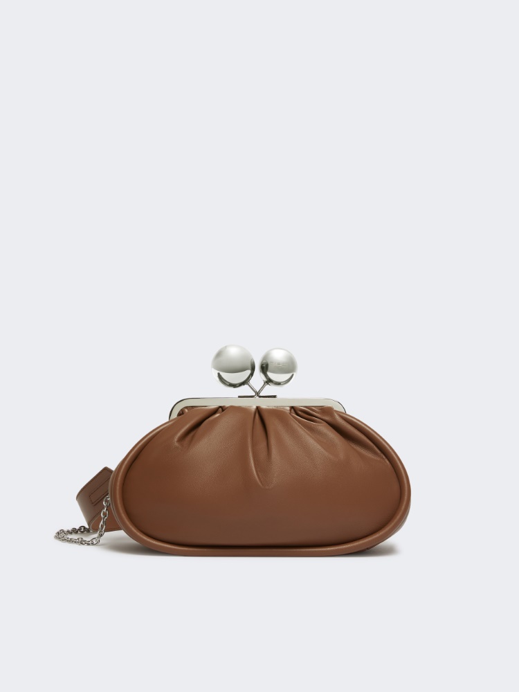 Leather weekender bag handbag in ram tobacco | Max Mara