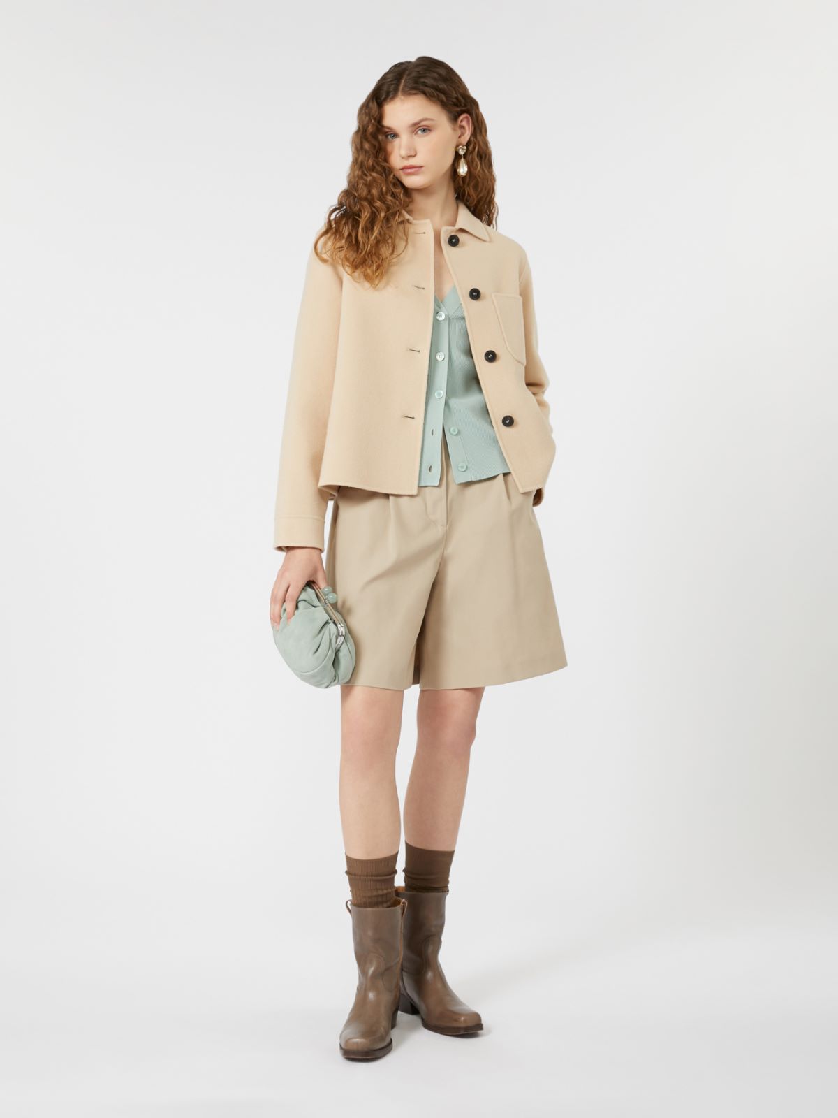 Wool shirt jacket, ivory | Max Mara