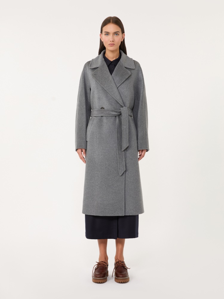 レジナ] ピュア ヴァージンウール ダブルブレスト コート, dark grey