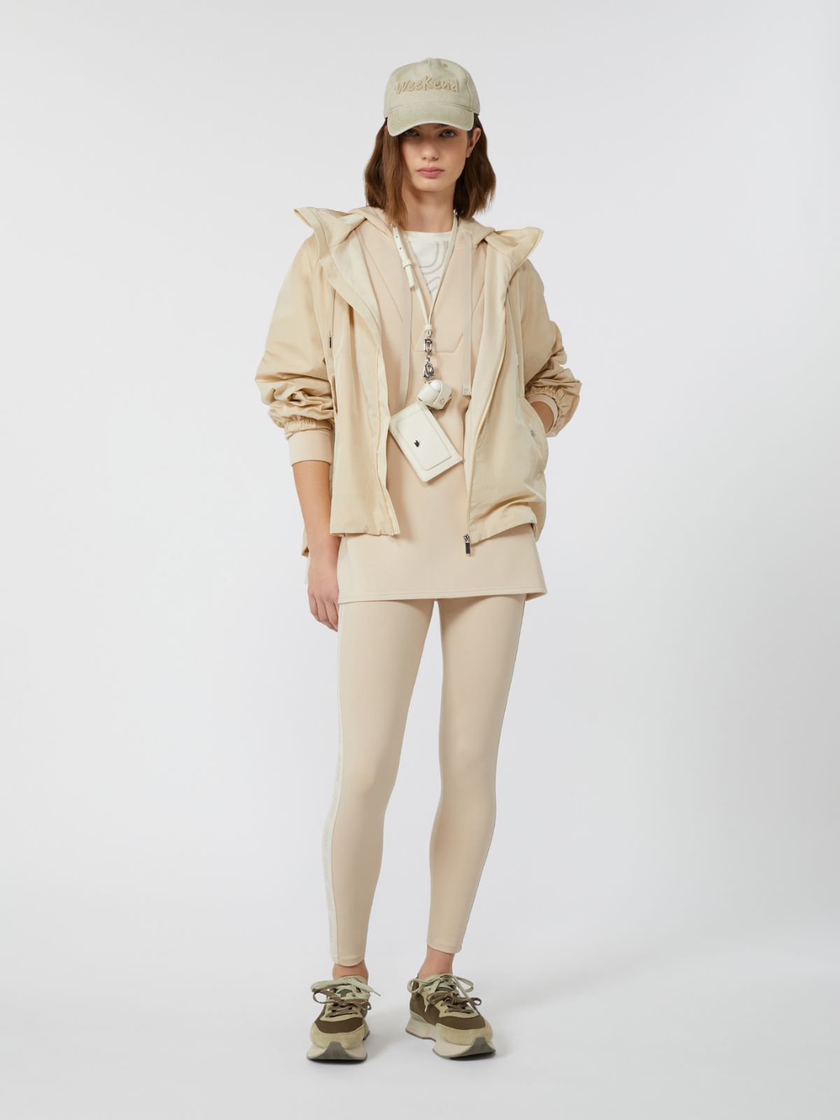 Long scuba jersey sweatshirt, beige | Max Mara