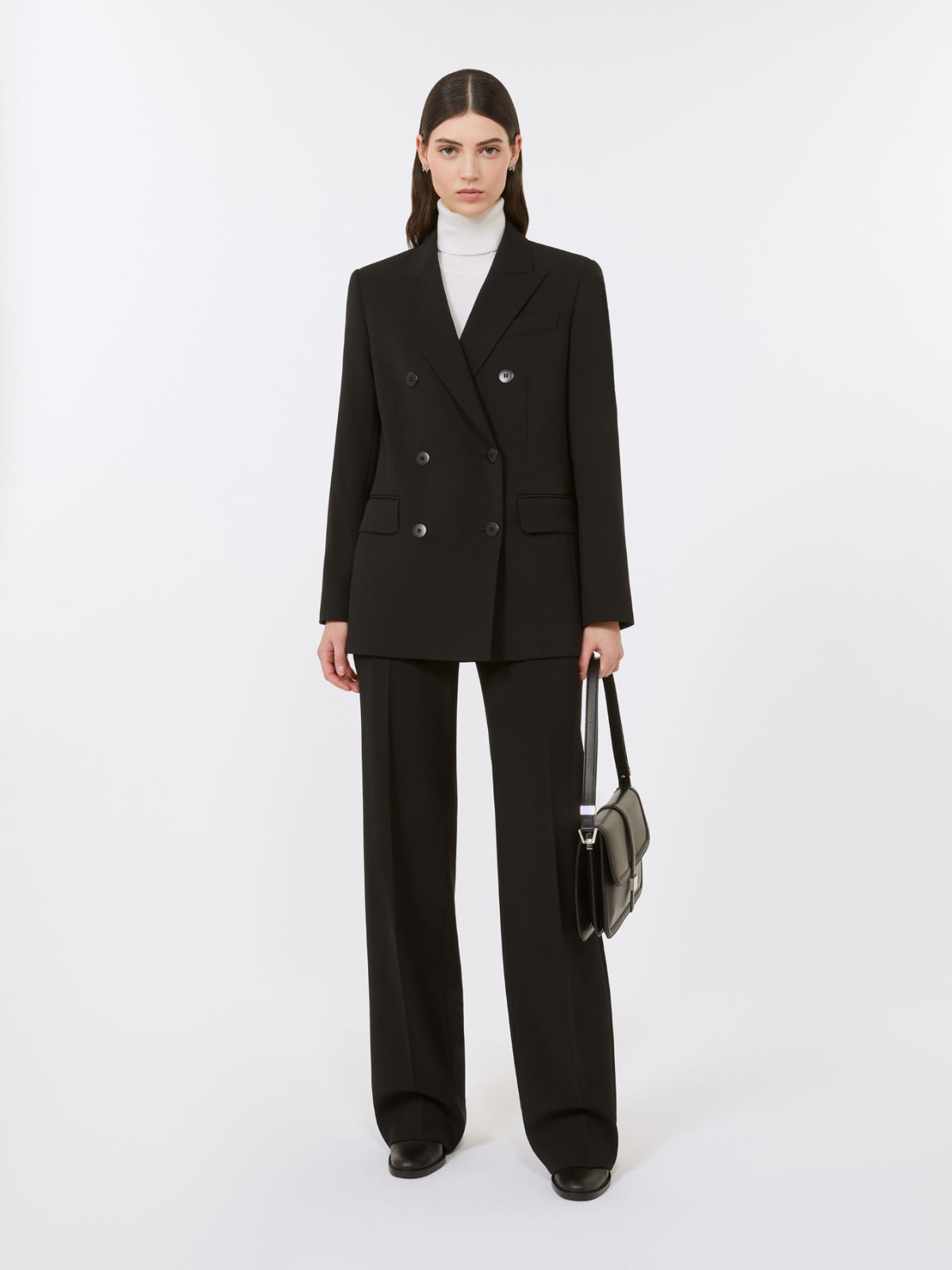 Wool crepe trousers, black | Max Mara