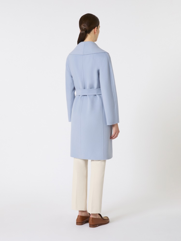 Double-faced wool robe coat, light blue | Max Mara