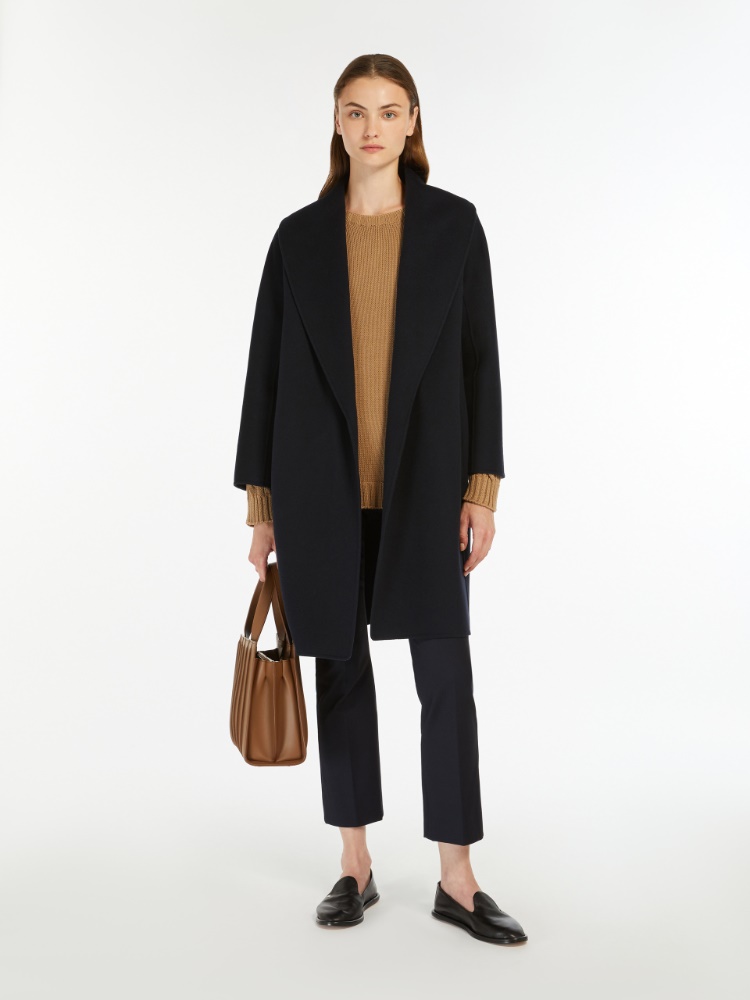 Double-faced wool robe coat, midnightblue | Max Mara