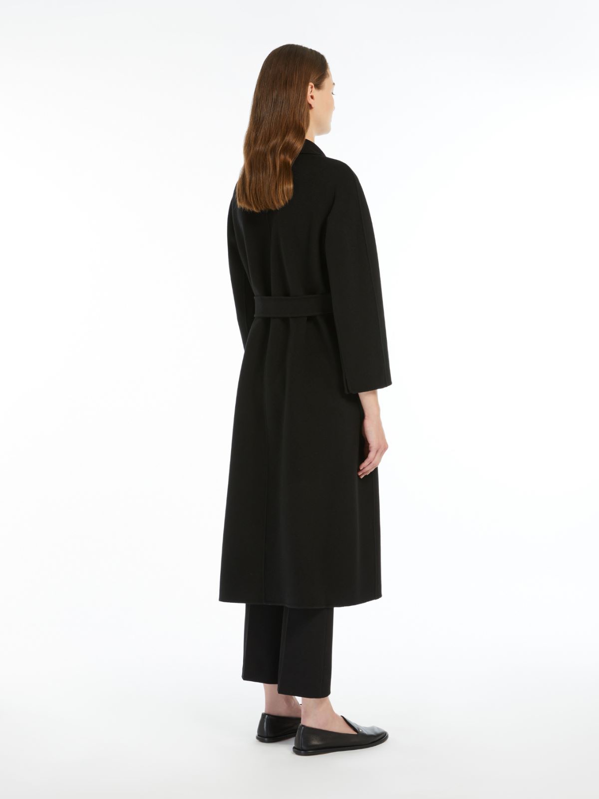 Wool broadcloth midi coat, black | Max Mara