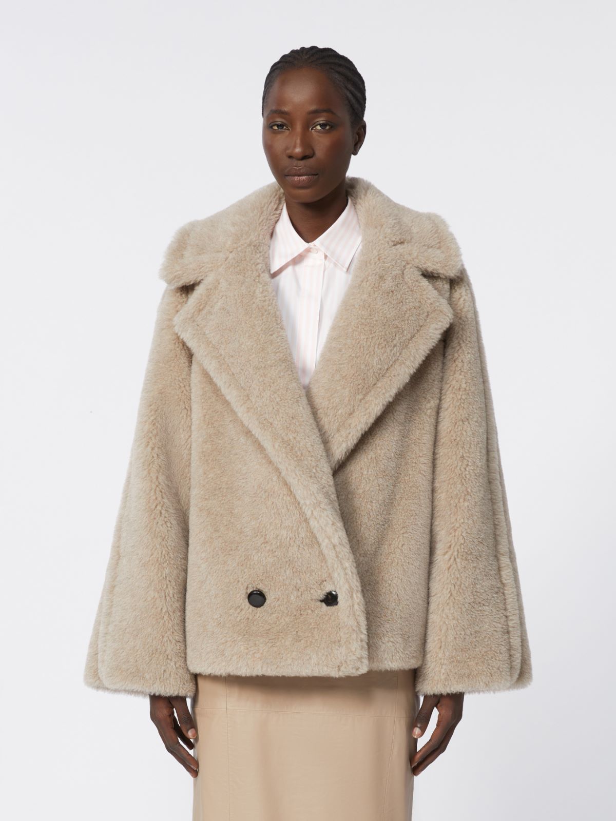 カンブーサ] カシミヤ テディベア ショート コート, sand | Max Mara