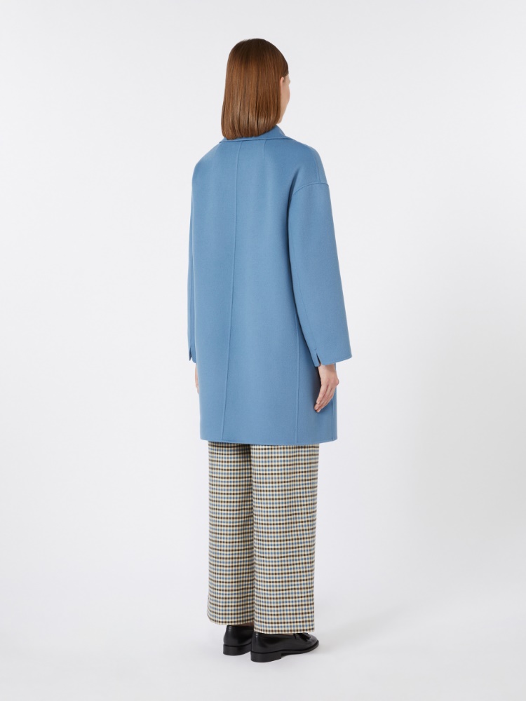 Wool broadcloth midi coat, light blue | Max Mara