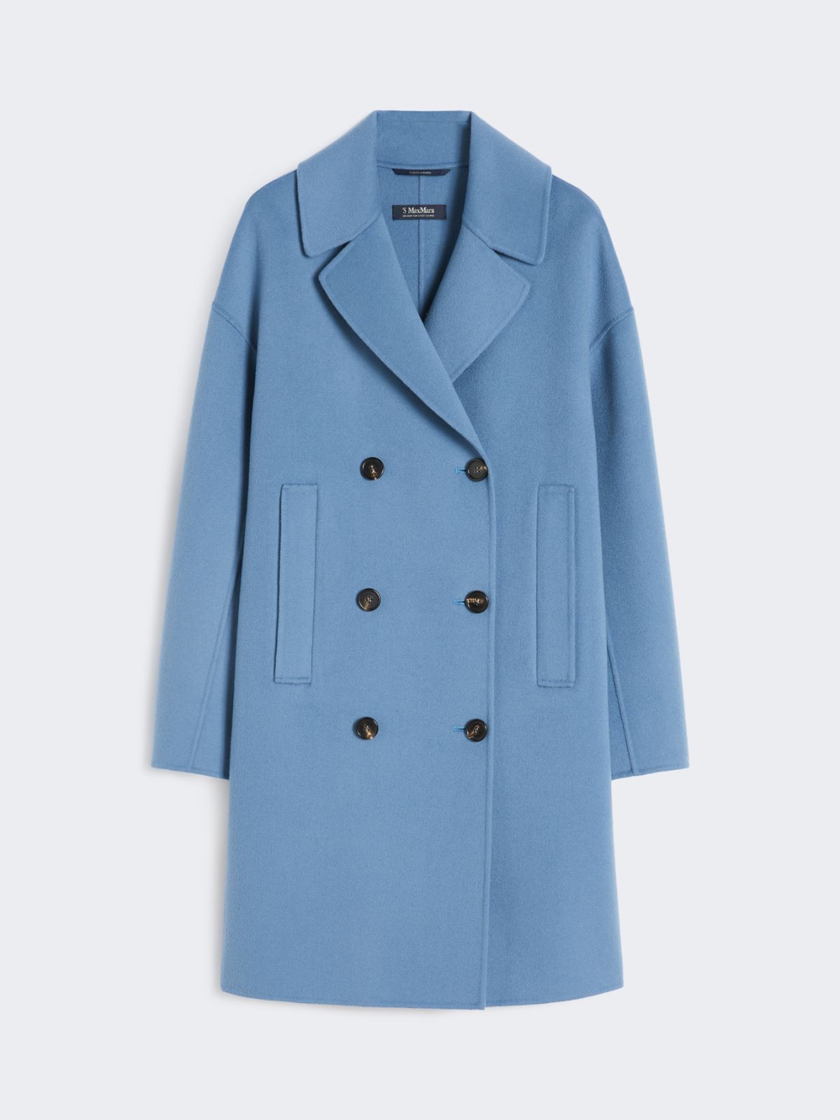 Wool broadcloth midi coat, light blue | Max Mara