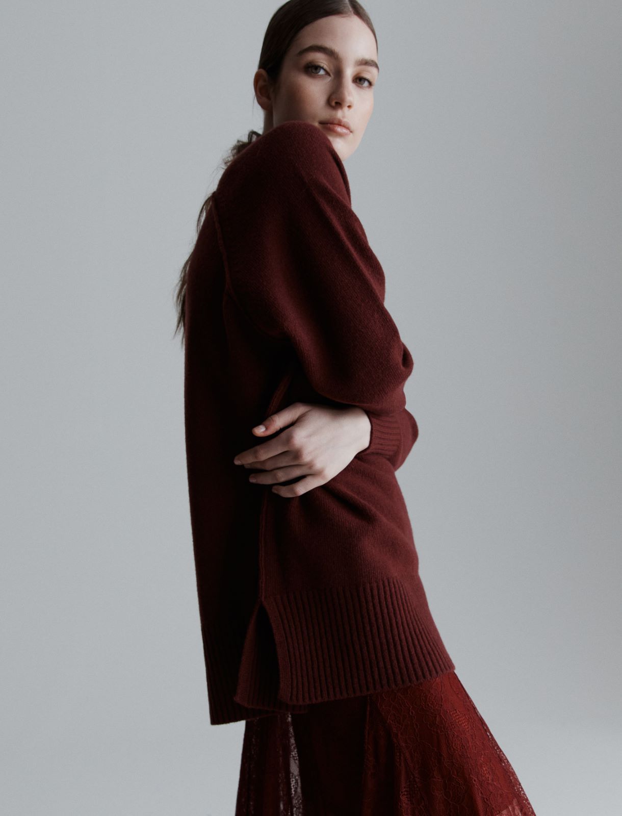 High-neck sweater, bordeaux | Marella