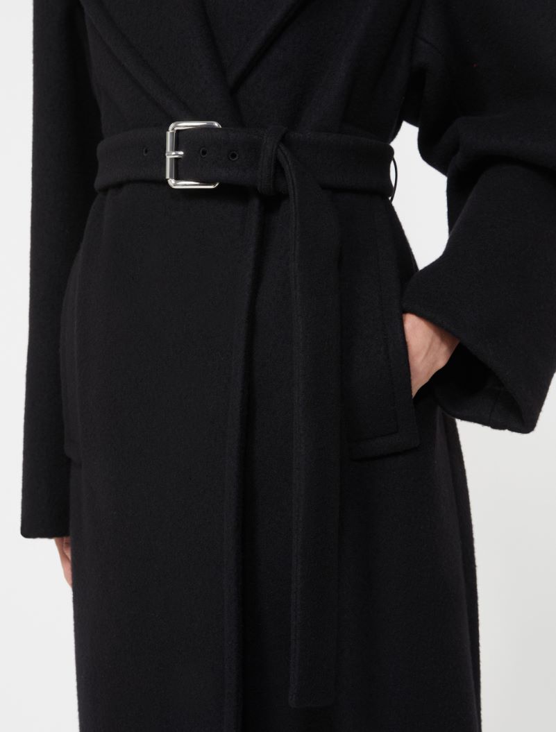 Double-sided pure wool coat, black | Sportmax