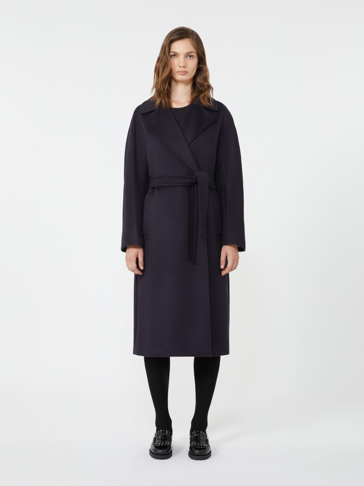 Double-breasted wool midi coat, navy | Weekend Max Mara