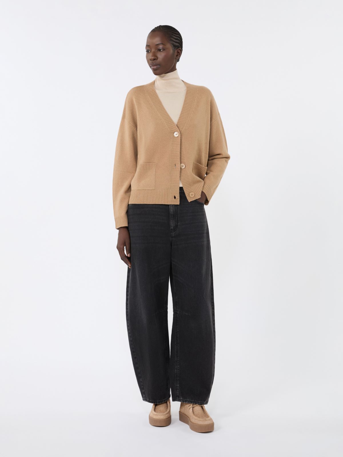 Cashmere knit cardigan, camel | Weekend Max Mara