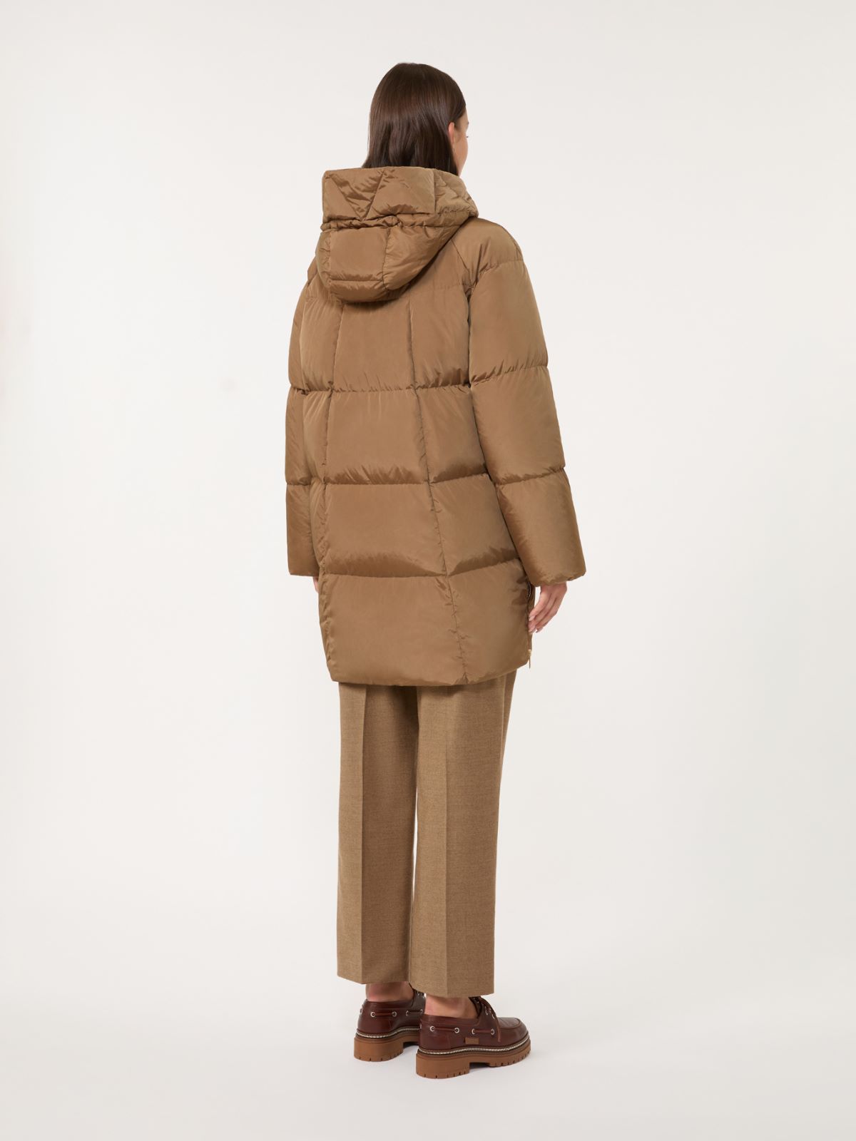 Midi parka in water-repellent taffeta, hazelnut brown | Weekend