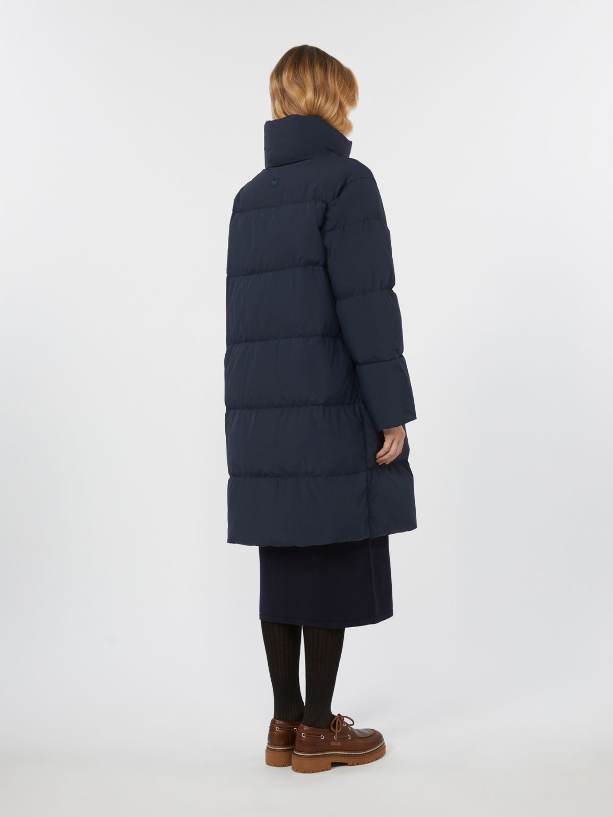 Water-repellent technical canvas down jacket, navy | Weekend Max Mara