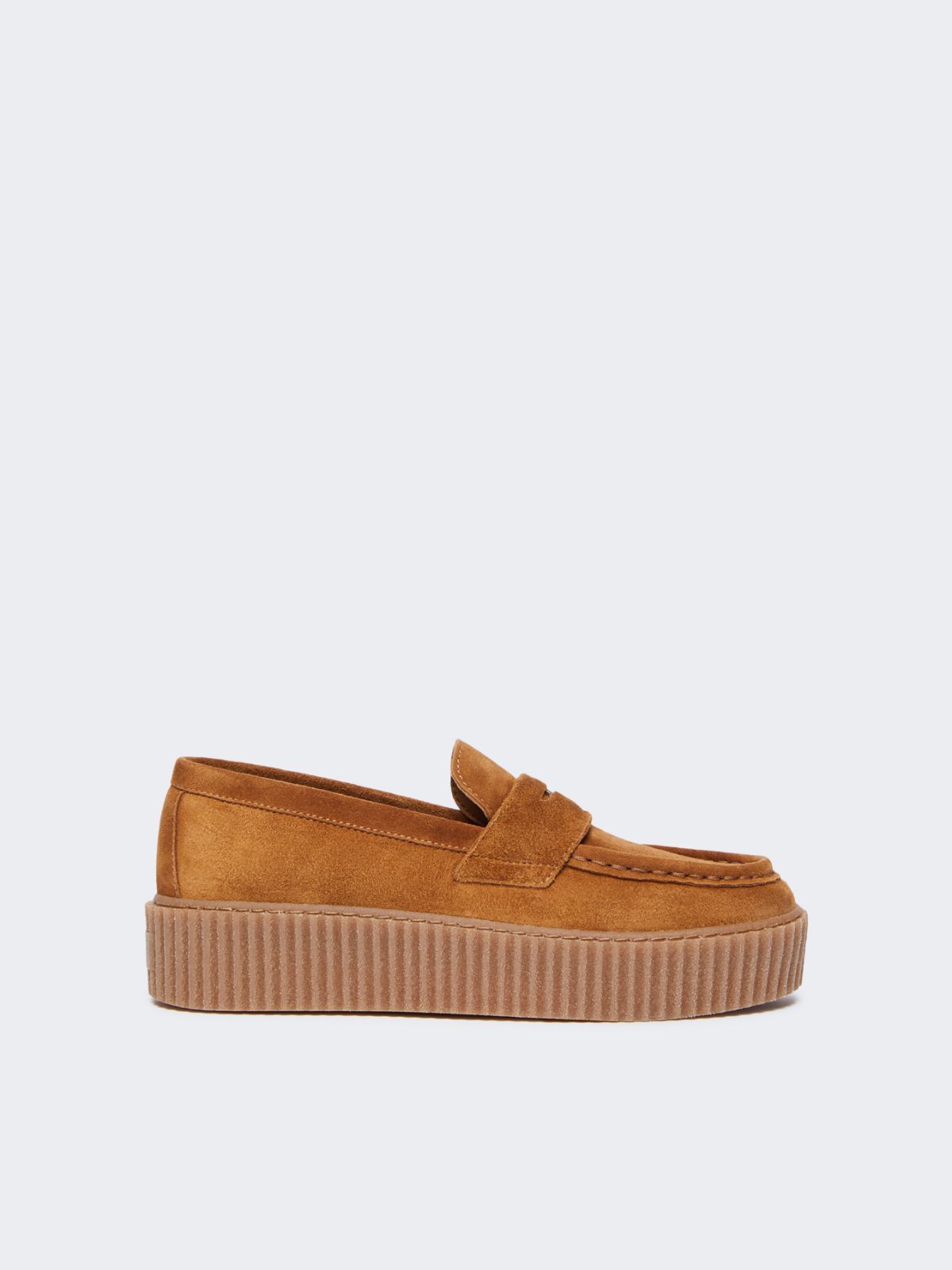 Split leather moccasins, amber brown | Weekend Max Mara