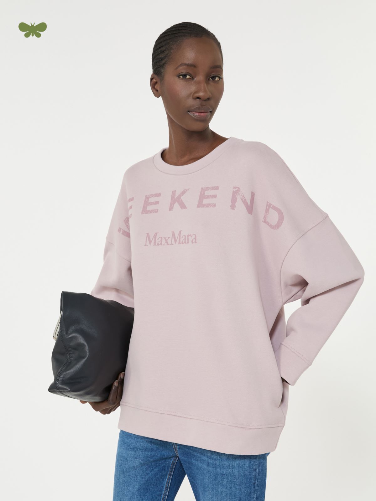 Cotton crew-neck sweatshirt, lilac | Weekend Max Mara