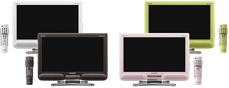 シャープ、液晶テレビAQUOS新モデル、ピンクやグリーンなど4色を揃えた