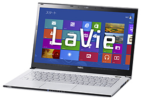 NEC、ノートPC「LaVie」冬モデル、Windows 8とタッチディスプレイで一