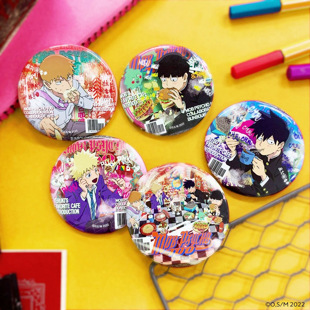 モブサイコ100×文房具カフェ 描き下ろし缶バッジ ランダム販売