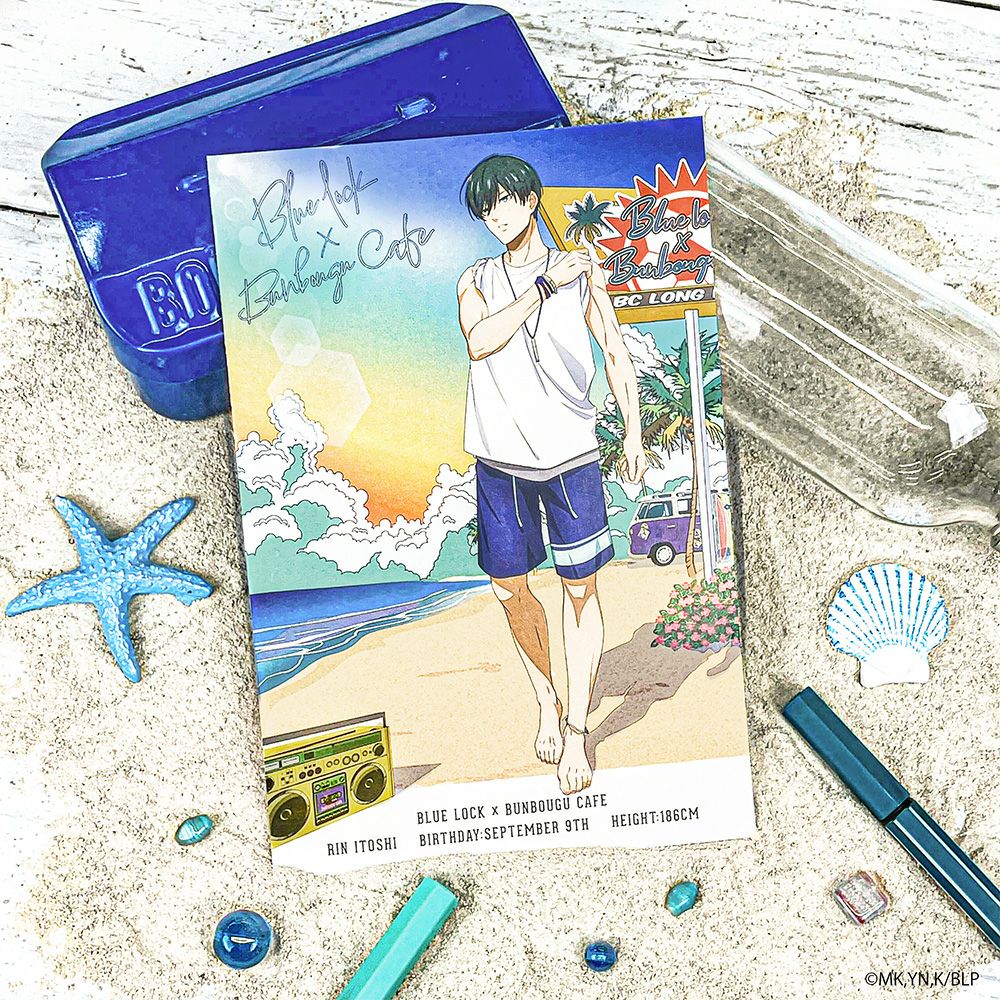ブルーロック×文房具カフェ シーサイドフライヤーモチーフ 缶バッジ 糸