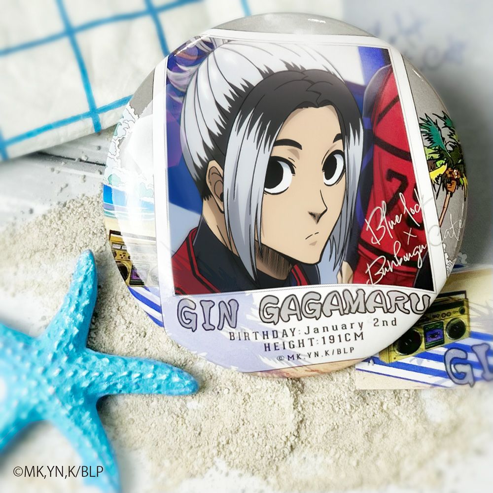 ブルーロック×文房具カフェ シーサイドフライヤーモチーフ 缶バッジ 我