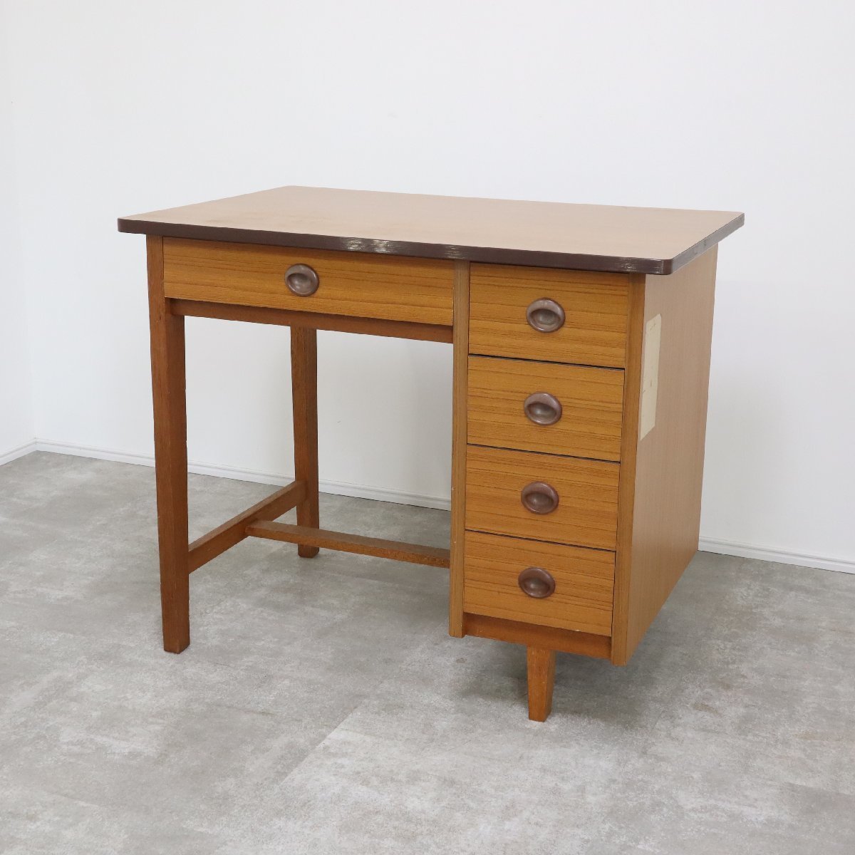 勉強机 昭和レトロ 古家具 ヴィンテージ 学習机 引き出し 木製