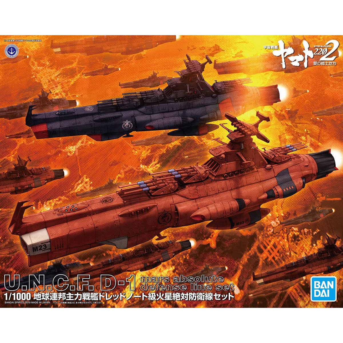 1/1000 地球連邦主力戦艦 ドレッドノート級火星絶対防衛線セット