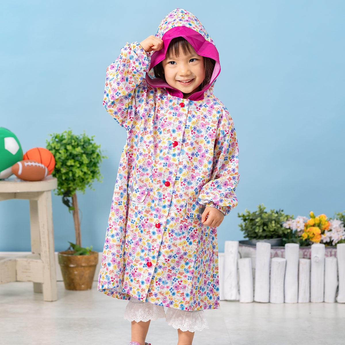 水彩お花総柄レインコート | それいけ！アンパンマン ファッション