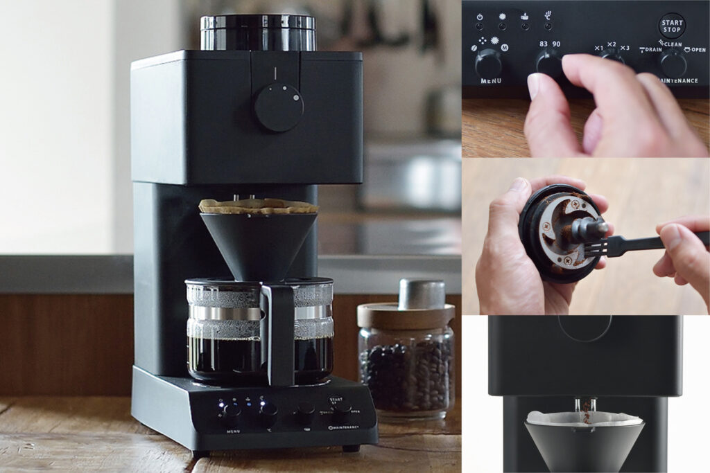 ☆カフェバッハ監修☆全自動ミル付きコーヒーメーカー 3杯用 ブラック