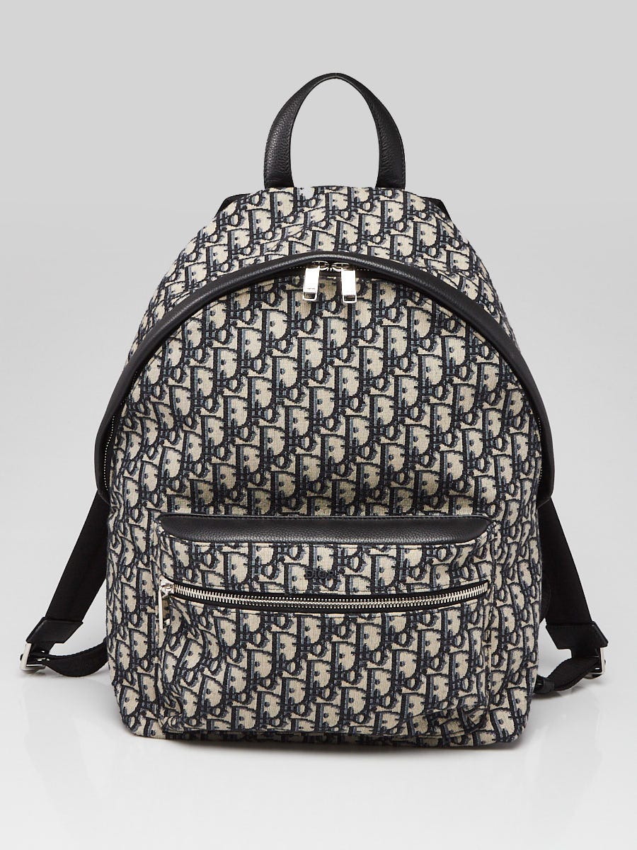 Christian Dior Navy Blue Dior Oblique Canvas Rider Backpack Bag