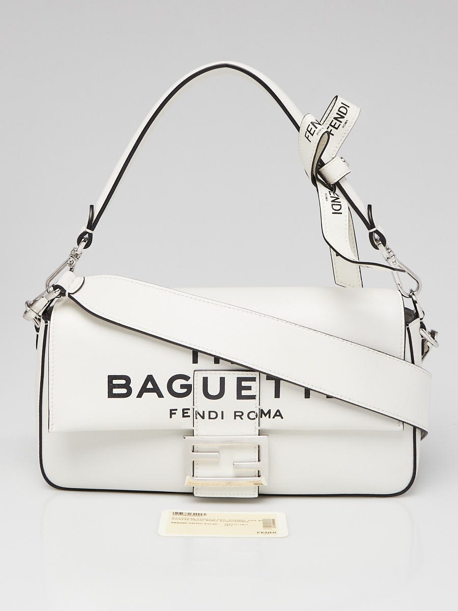 Fendi White/Black Leather Marc Jacobs Baguette Bag - 8BR600