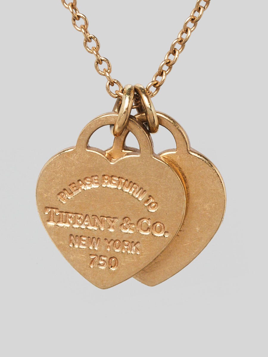 Tiffany & Co. 18K Yellow Gold Return to Tiffany Mini Double Heart