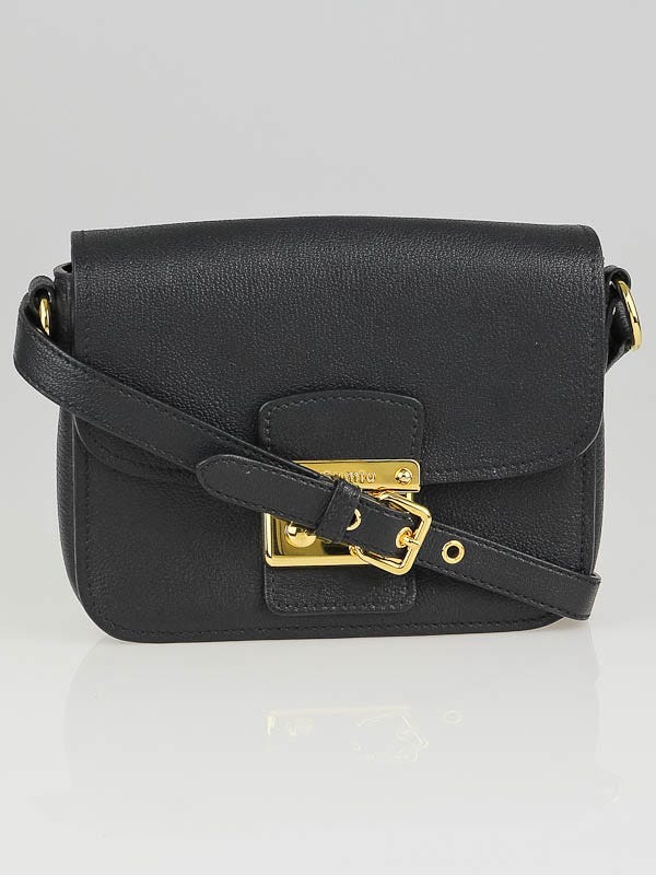 Miu Miu Black Leather Madras Shoulder Bag | Yoogi's Closet
