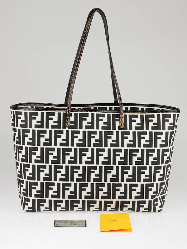 Fendi Black/White Zucca Canvas Roll Bag 8BH126 | Yoogi's Closet