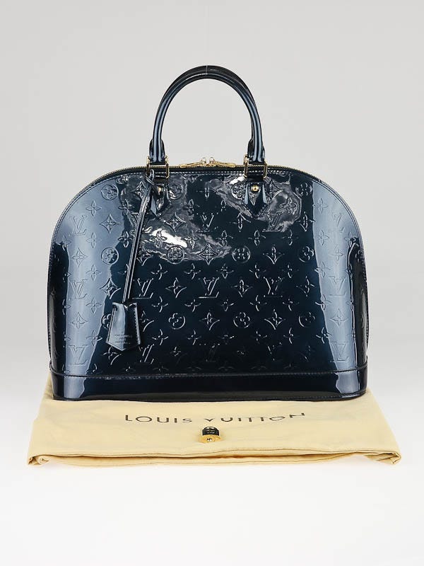 Louis Vuitton Bleu Nuit Monogram Vernis Alma MM Bag | Yoogi's Closet