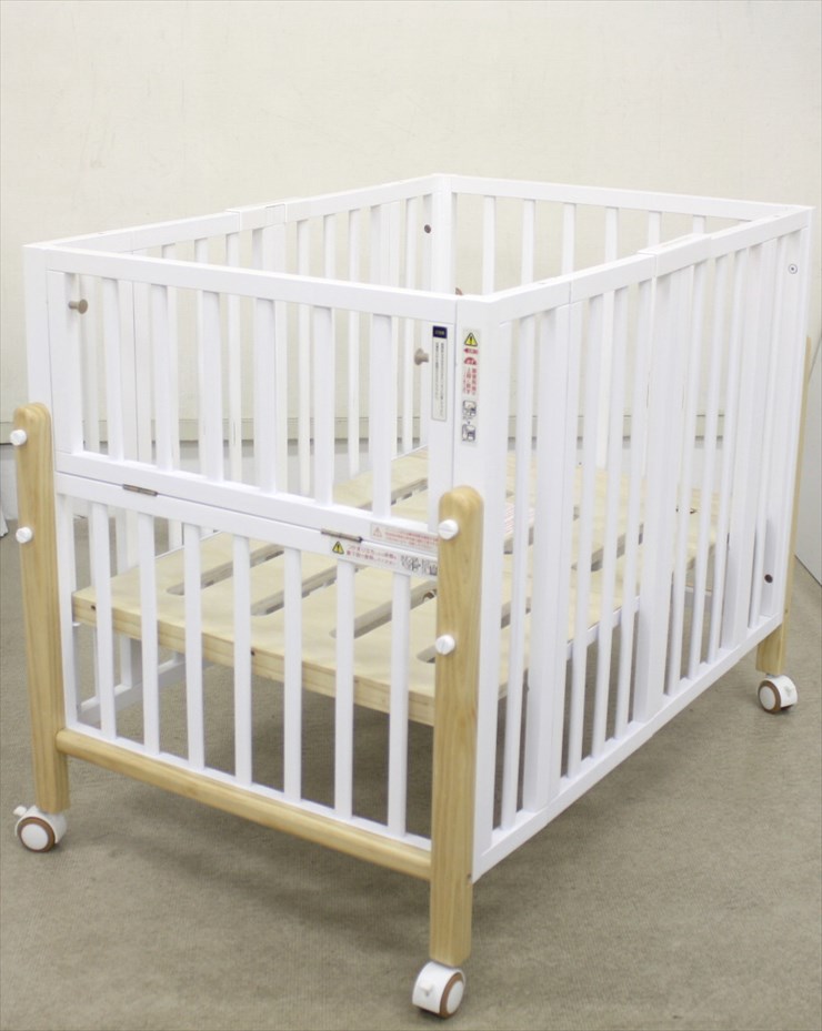 パタンⅡ 折りたたみミニベビーベッド ホワイト №48914 | ベビー用品の