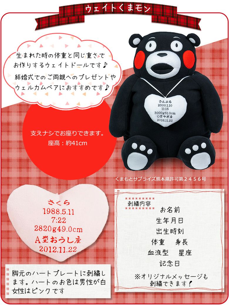 ウェイトくまモン】くまモンのウェイトドール/短納期対応可/正規品