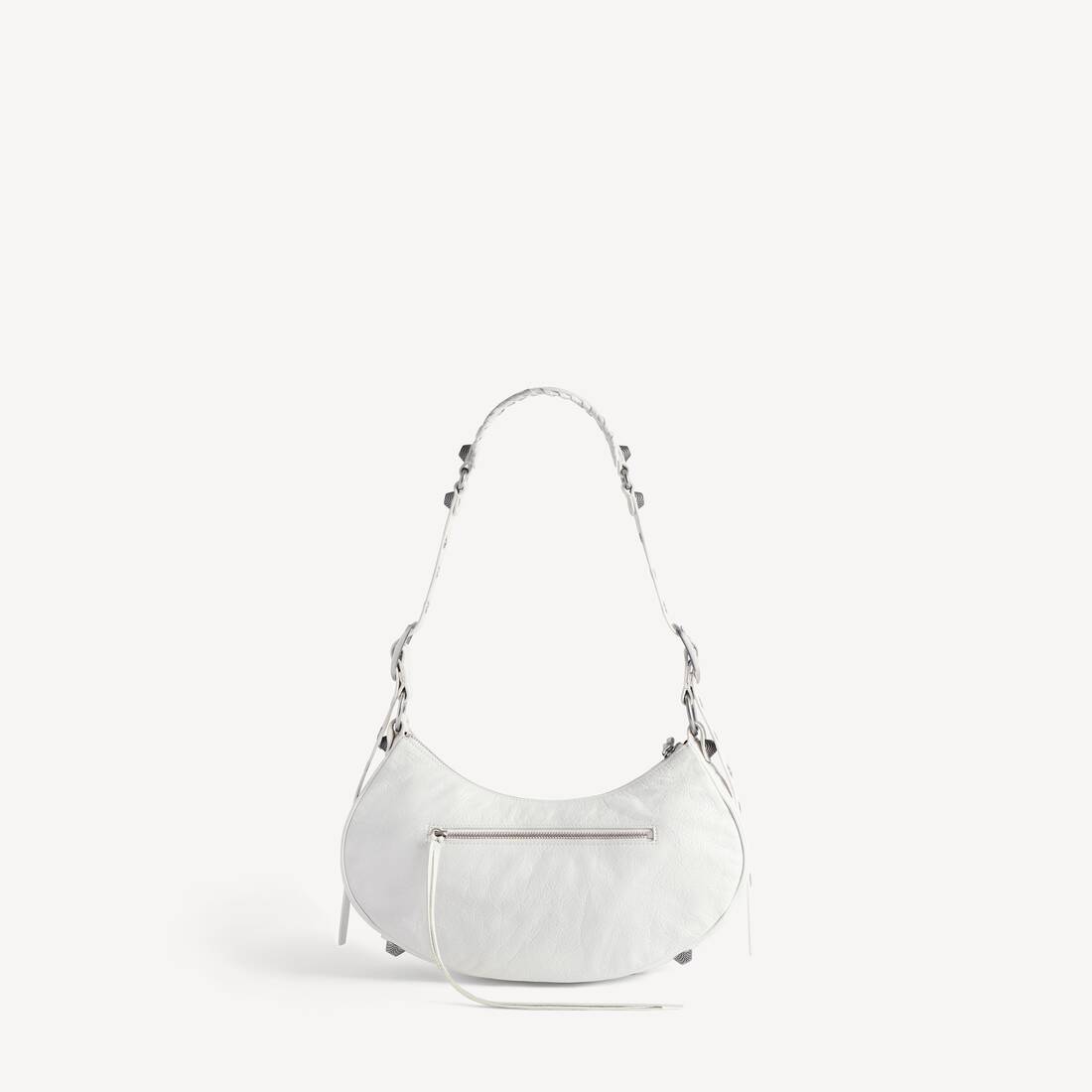 Women's Le Cagole Shoulder Bag Small in White | Balenciaga US