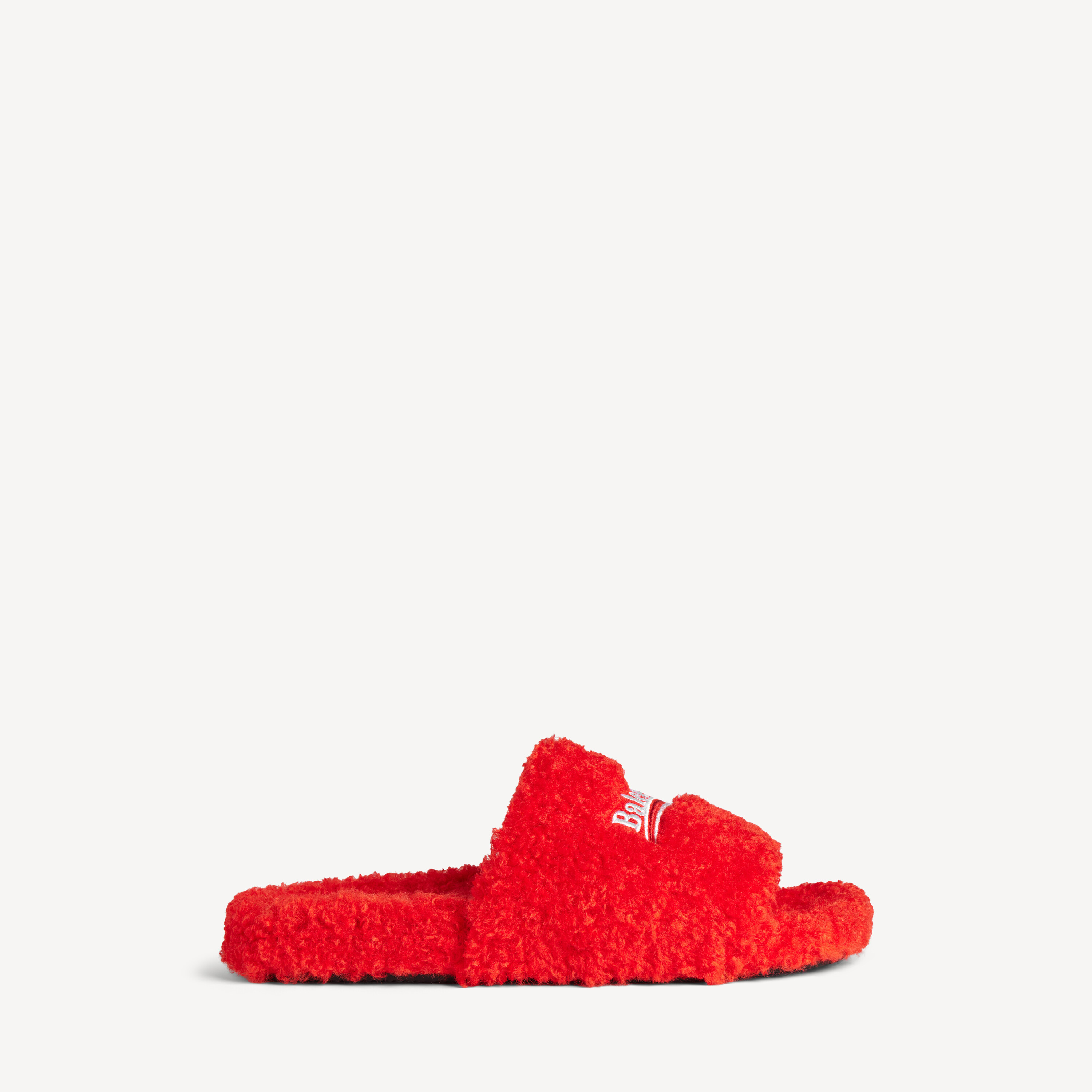 Men's Balenciaga | Nba Collaboration Furry Open Mule in Red/white