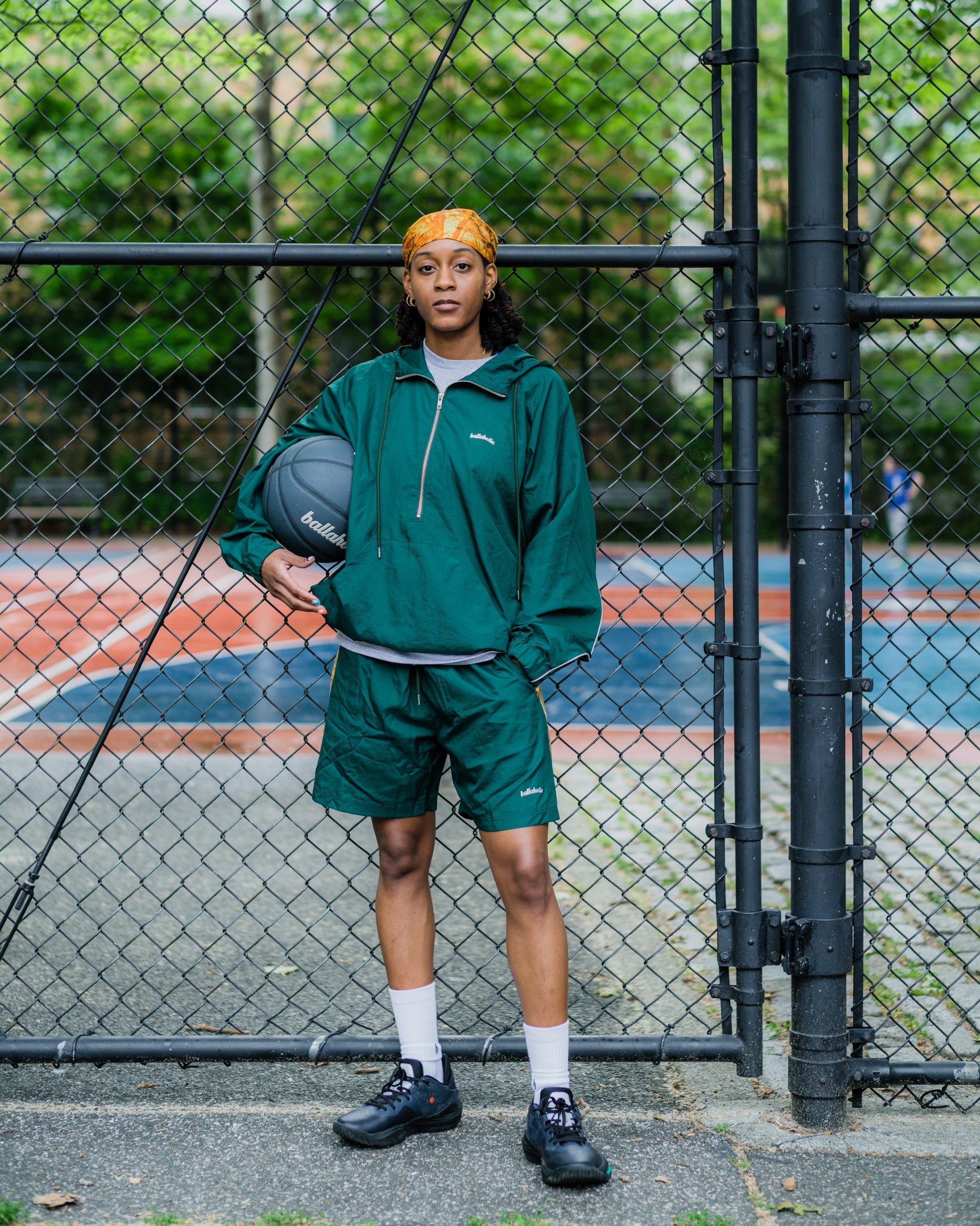 W Face Zip Shorts (court green) – ballaholicオンラインショップ
