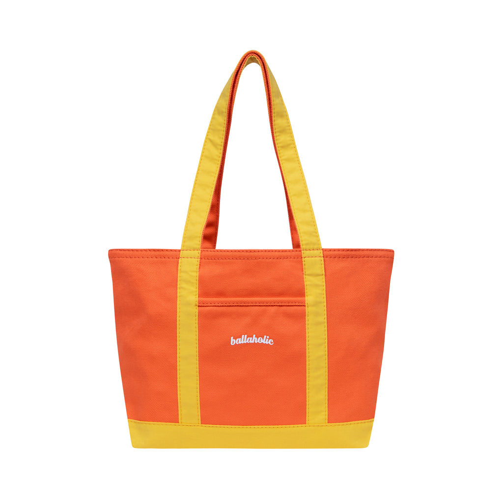 Playground Basketball Logo Canvas Tote Bag M (orange/yellow