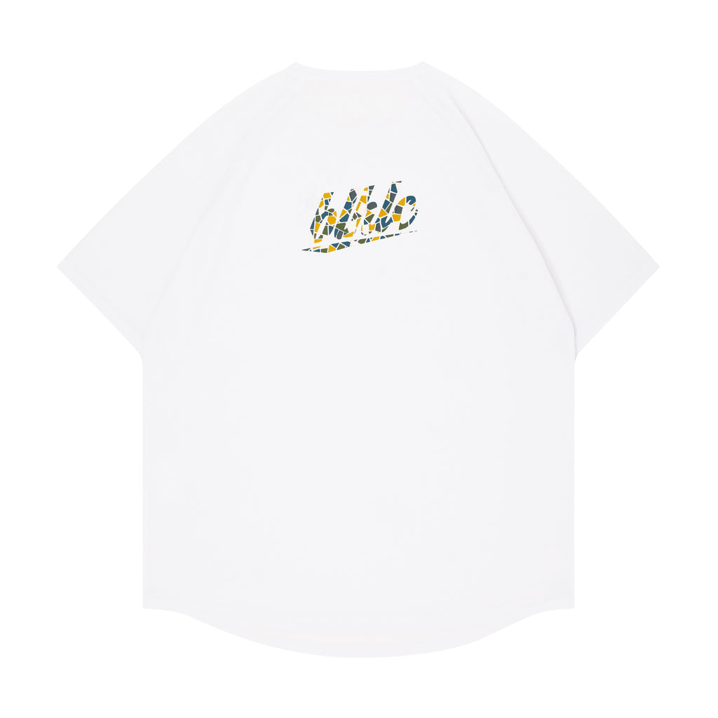 blhlc Back Print Cool Tee (white/snowy ivory mosaic) – ballaholic
