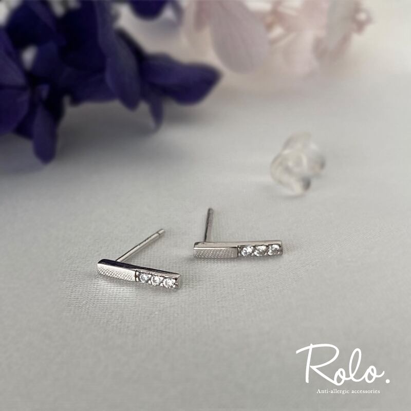 CZスティックピアス mini シルバー925 | 金属アレルギー対応の