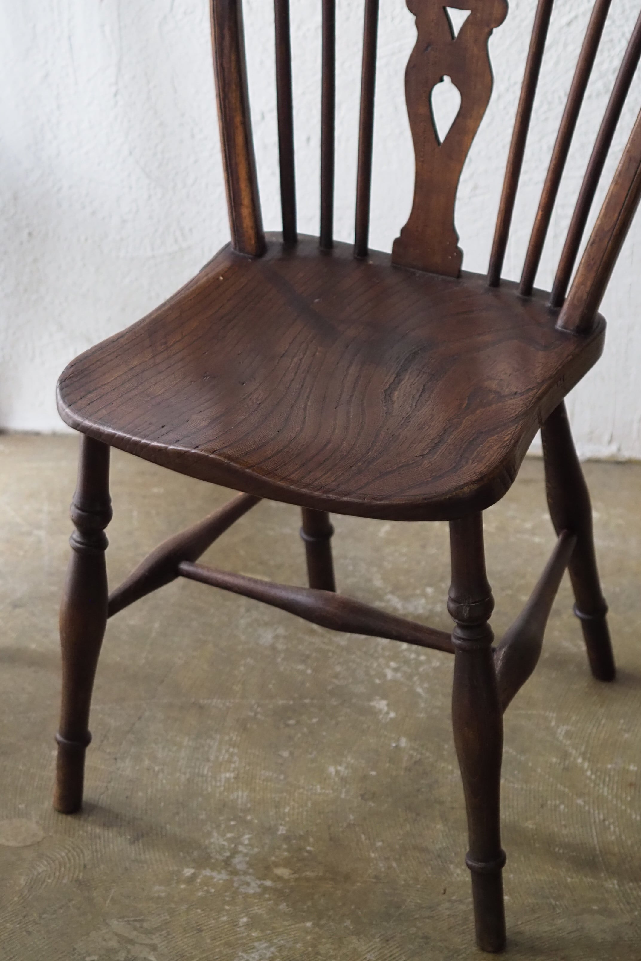 アンティーク ホイールバックチェア-antique wood chair